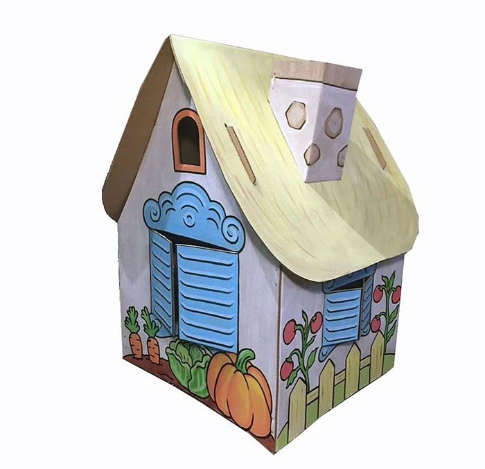 Cardboard House With Creative Printing