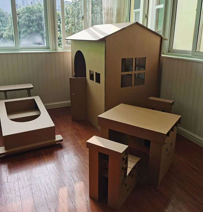 Cardboard House With Creative Printing